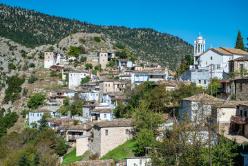 Kastanitsa, a traditional mountain village built on the slopes of mount Parnonas, in Arcadia, Peloponnese, Greece. 