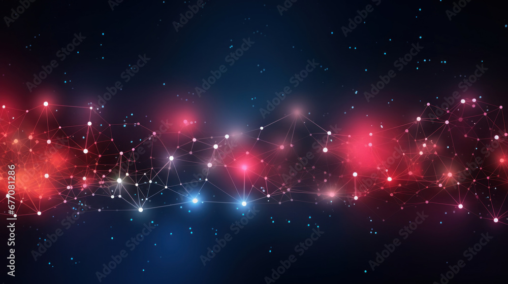 Poster abstract background with lines and glowing dots