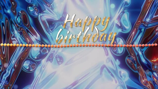Happy birthday greeting on a diamond background with a chain