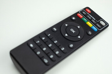 Remote control detail on white background