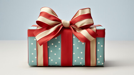 大きなリボンでラッピングされたお洒落なギフトボックス