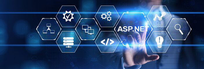 Asp.net web-application software development platform. Programming language. - obrazy, fototapety, plakaty