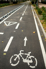 Obraz premium general view with detail of bike lane in the city