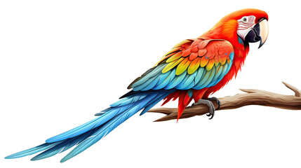 Fototapeta premium Colorful macaw parrot with vibrant feathers AI generative 