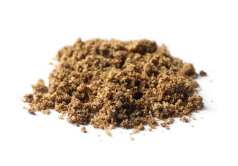 Heap of aromatic caraway (Persian cumin) powder isolated on white