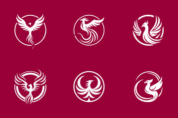 Obraz premium 6 Phoenix Brand Logos | Symbols | Icons | Birds