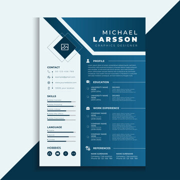 Professional CV resume template design and letterhead cover letter vector Minimalist resume cv template, Resume design template, cv design, multipurpose resume design