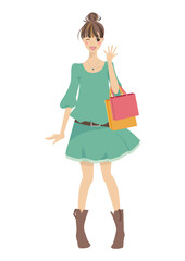 girl with shopping bags