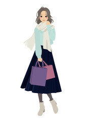girl with shopping bags