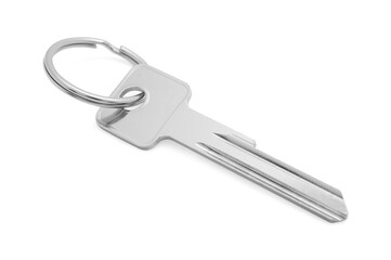 One key with ring isolated on white