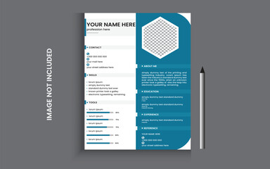 Creative and simple cv template design. - obrazy, fototapety, plakaty