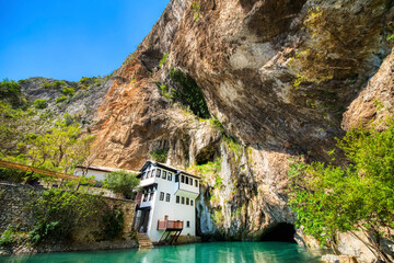 The Source of the Buna River at Blagaj Tekke, near Mostar in Bosnia and Herzegovina