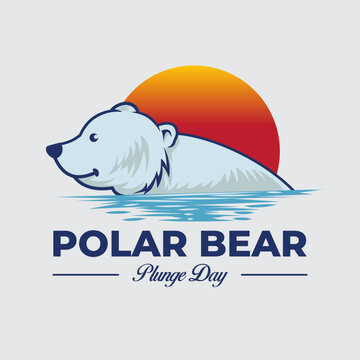 Polar Bear Plunge Day illustration vector background. Vector eps 10