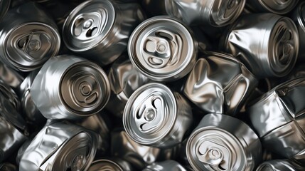 Baled Aluminum Beverages Cans, Ready for Recycling Processing