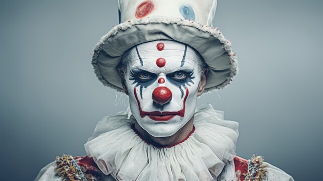 Clown Anselm in Festive Costume Juggling Balloons at Fasching Celebration