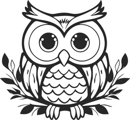 Owl Stencil Outline Drawing Svg