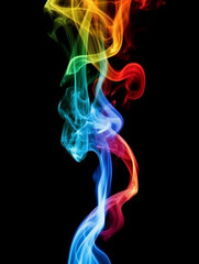 Colorful smoke on transparent background