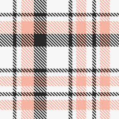 White Black Beige Tartan Plaid Pattern Seamless. Check fabric texture for flannel shirt, skirt, blanket
