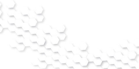 Abstract background with hexagon, modern abstract vector polygonal pattern. Futuristic abstract honeycomb technology white background. Luxury white hexagon pattern. 