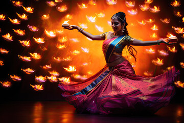 beautiful indian woman dancing