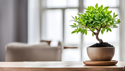 Fototapeta premium houseplant with ceramic pot Bonsai tree
