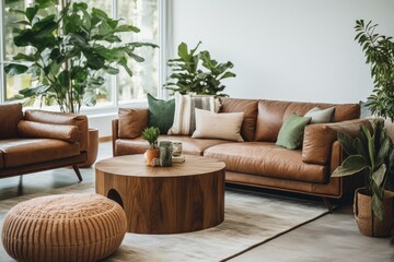 Interior design of modern cozy living room