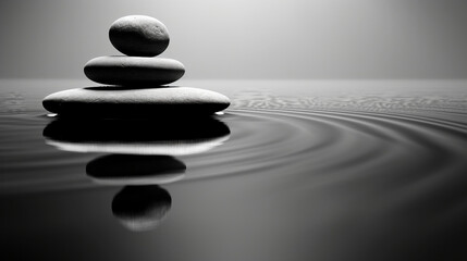 Fototapeta na wymiar zen stones in water