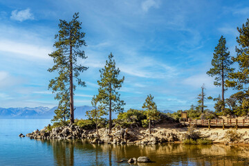 View over Lake Tahoe on a sunny summer day