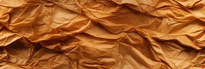 seamless pattern of old crumpled cardboard paper with aged texture on orange background