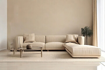 Cozy Luxury in Apartment: Elegant Home Interior, A comfortable, cozy living room in a luxury apartment.