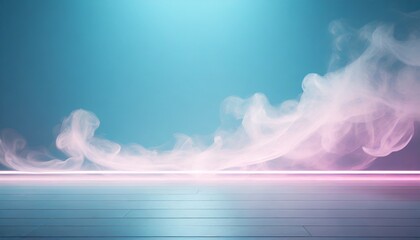 Whispering Blues: Sublime Background with Pink Glow and Wisps of Smoke