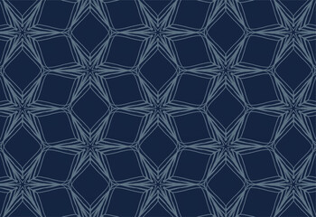 Abstract Lines Star Kaleidoscope Blue Background