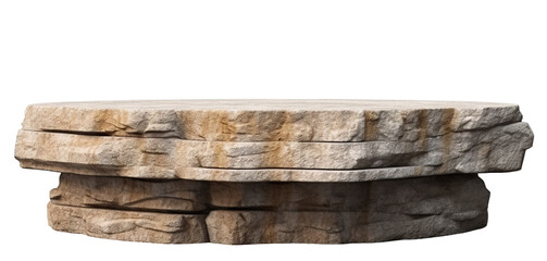 Flat rock podium for product display, cut out