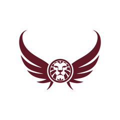 Obraz premium lion face wing logo icon
