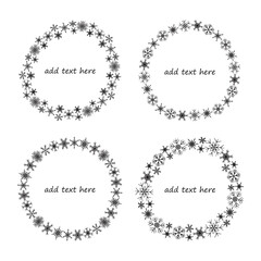 Templates for social media graphics. Set of winter backgrounds with snowflakes on isolated background. 