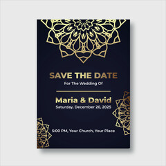 wedding invitation vector design illustration template