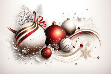 Christmas white background with christmas balls