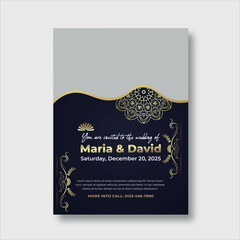 wedding invitation vector design illustration template