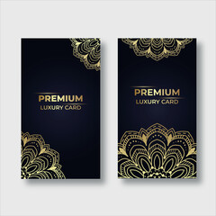 Mandala Business card design and Vintage decorative Background.