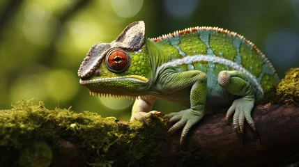 Fotobehang A close-up of a chameleon © valgabir