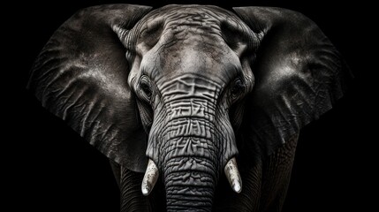 A portrait of elephant, detailed skin texture