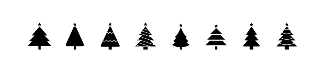 Obraz premium Christmas tree, spruce, pine icon vector image.