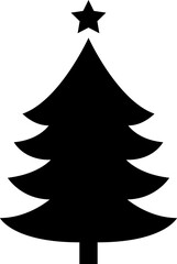 Obraz premium Christmas tree, spruce, pine icon vector image.