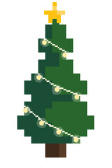 Pixel Christmas tree decorate