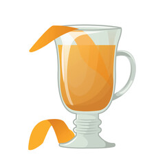 Hot toddy vector illustration. Hot beverage. Flat icon isolated on white background. Cozy time concept. Hand drawn illustration for menu, design, flyer, banner.