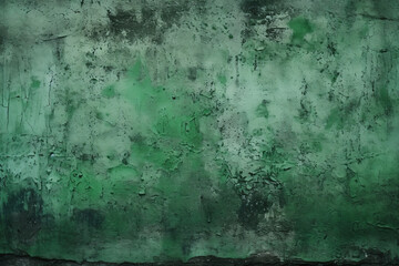 Obraz premium Green Aged Urban Texture: Grunge Wall with Weathered Paint