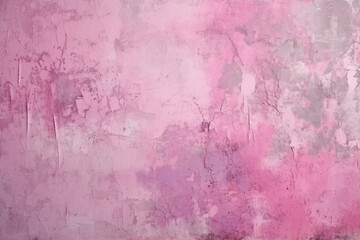 Pink Vintage Grunge Background: Worn Wall with Chipped Paint