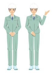 作業姿の若い男性のイラストセット1