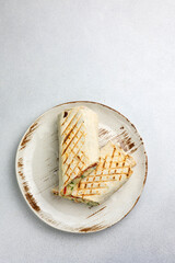 Delicious shawarma on a plate