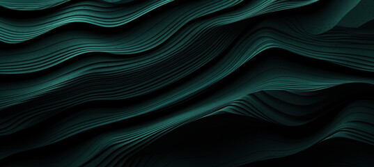 Obraz premium Dark Green Abstract Wallpaper with Flowing Lines